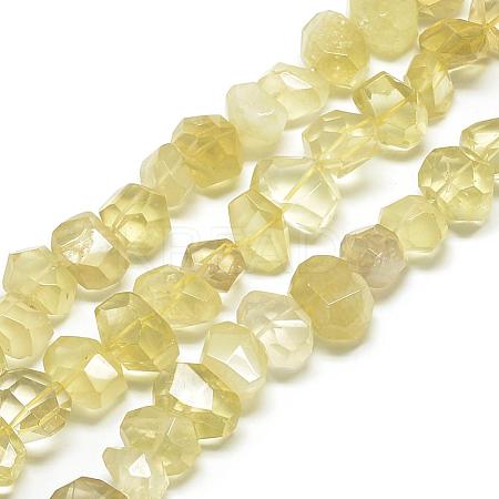 Natural Lemon Quartz Beads Strands G-R426-11-1