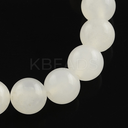 Natural White Jade Gemstone Bead Strands G-R267-10mm-1