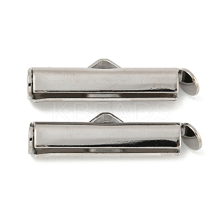 Brass Slide On End Clasp Tubes KK-N254-119P-03-1