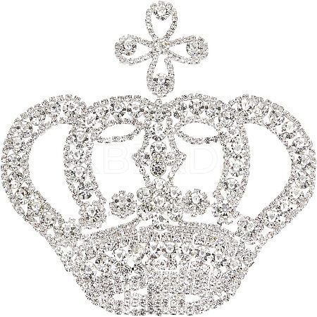 Crown Glass Rhinestone Patches DIY-WH0260-81A-1
