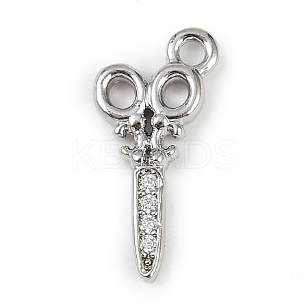 Brass Micro Pave Clear Cubic Zirconia Pendants KK-L238-19P-1