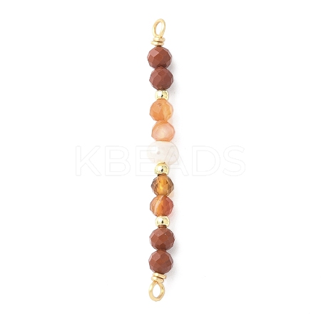 Faceted Round Natural Carnelian & Red Jasper & Potato Natural Cultured Freshwater Pearl Beaded Connector Charms PALLOY-JF03531-01-1