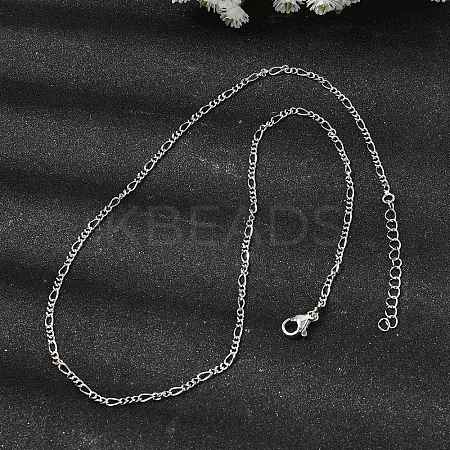 Brass Figaro Chain Necklaces for Women NJEW-B157-02P-1