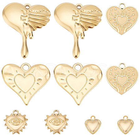 10Pcs 5 Styles 304 Stainless Steel Charms STAS-SC0008-83-1