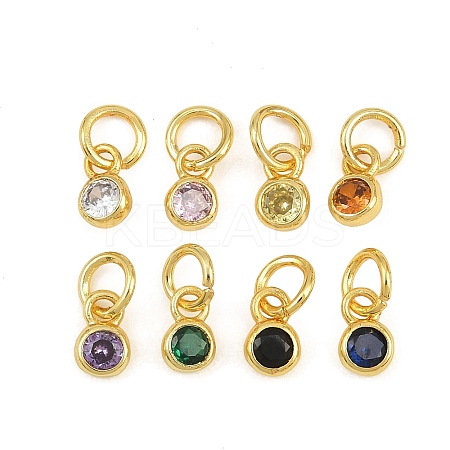 Brass Pave Cubic Zirconia Charms CU-CBA3D67-13G-1
