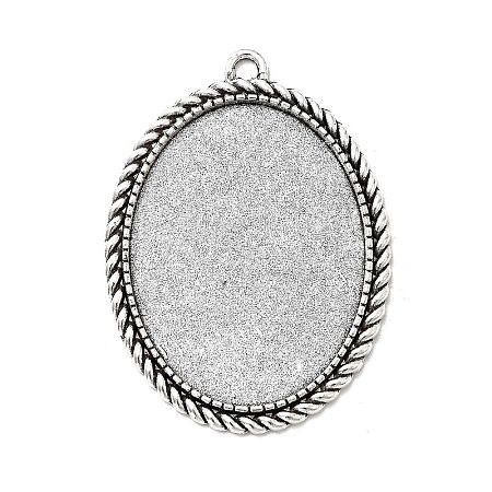 Tibetan Style Alloy Pendant Cabochon Settings LS-TIBEP-N003-17AS-1