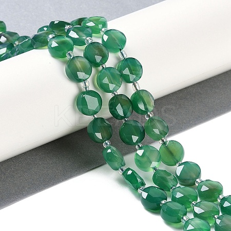 Natural Green Onyx Agate(Dyed & Heated) Beads Strands G-N342-05-1
