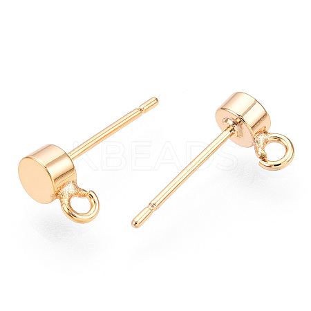 Brass Stud Earring Findings KK-WH0065-09A-G-1