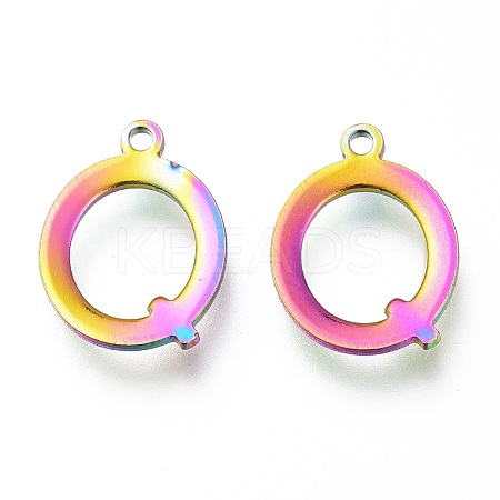Ion Plating(IP) 304 Stainless Steel Charms STAS-H112-Q-M-1