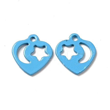 Spray Painted 201 Stainless Steel Charms STAS-G304-15B-1