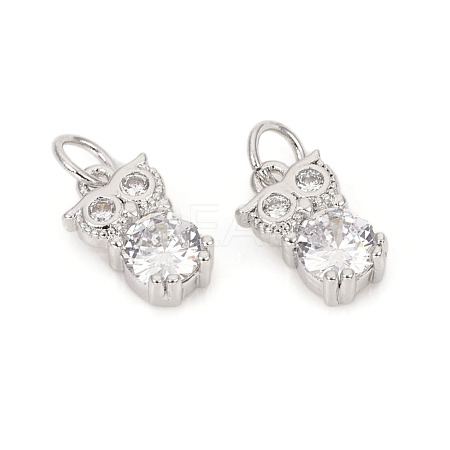 Brass Micro Pave Cubic Zirconia Charms ZIRC-L096-13P-1