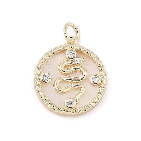 Brass Micro Pave Clear Cubic Zirconia Pendants KK-A207-05G-1