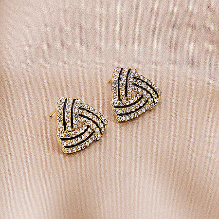 Alloy Rhinestone Stud Earrings FS-WGE0AD6-47-1