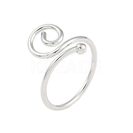 Non-Tarnish 304 Stainless Steel Spiral Open Cuff Ring for Women RJEW-C097-04P-1