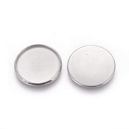 Tarnish Resistant 304 Stainless Steel Milled Edge Bezel Cups STAS-K099-01A-25mm-P-1