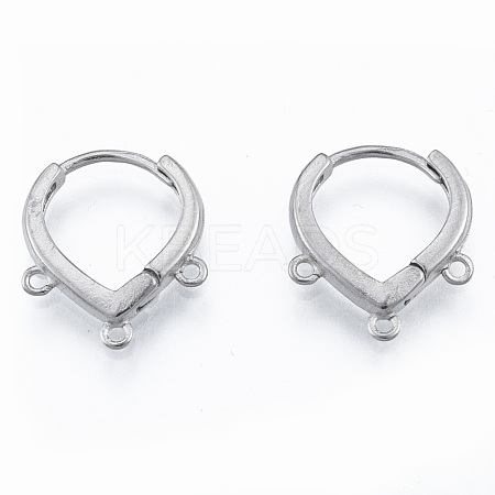 Tarnish Resistant 304 Stainless Steel Hoop Earrings Findings STAS-N092-193-1