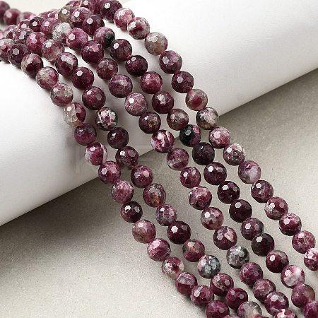 Natural Plum Blossom Tourmaline Beads Strands G-G344-C01-6mm-1