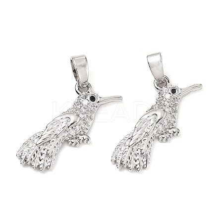 Brass Micro Pave Clear Cubic Zirconia Pendants KK-G533-07C-P-1