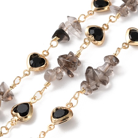 Handmade Brass Glass Square Link Chains CHC-F019-11G-08-1