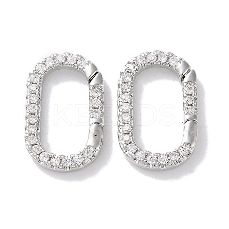 Rack Plated Brass Micro Pave Cubic Zirconia Clasps LS-KK-Z039-06C-P-1