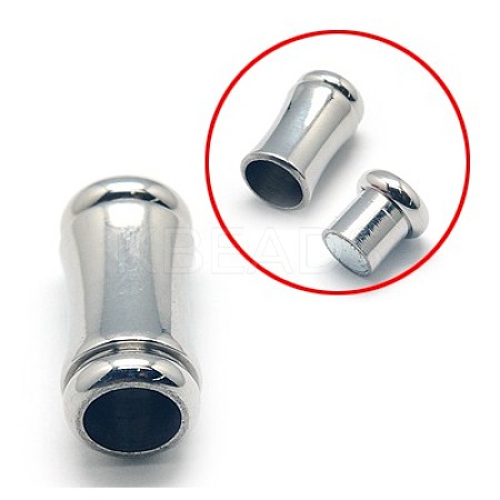 Tarnish Resistant 304 Stainless Steel Magnetic Clasps with Glue-in Ends STAS-E006-15-1