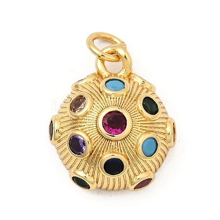 Brass Micro Pave Colorful Cubic Zirconia Pendants KK-I360-039G-1
