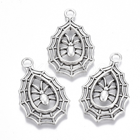 Tibetan Style Alloy Pendants X-TIBE-N010-13AS-RS-1