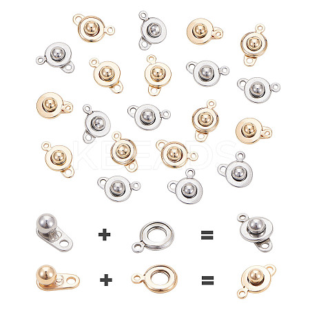 201 Stainless Steel Snap Clasps STAS-PH0019-43-1