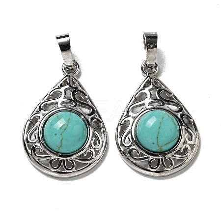 Synthetic Turquoise Pendants G-Q158-05P-23-1