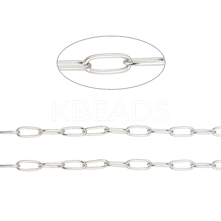 Tarnish Resistant 304 Stainless Steel Paperclip Chains CHS-F010-01H-P-1