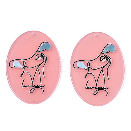 Translucent Cellulose Acetate(Resin) Pendants LS-X-KY-T040-26F-1
