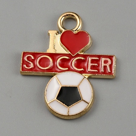 Football Theme Alloy Enamel Pendants ENAM-WH0061-43B-1