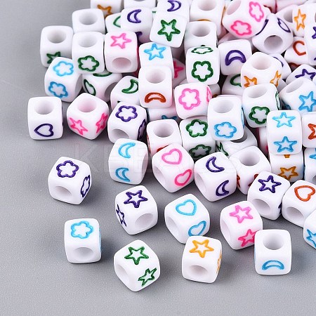 Opaque Acrylic Beads SACR-Q001-09C-1