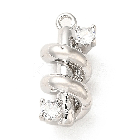 Brass Micro Pave Cubic Zirconia Pendants ZIRC-P113-01P-1