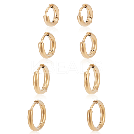 8Pcs 4 Styles 304 Stainless Steel Hoop Earrings for Women EJEW-LP0001-34G-1
