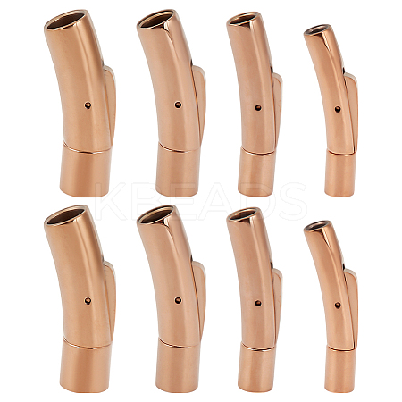 8Pcs 4 Styles Stainless Steel Bayonet Clasps STAS-DR0001-15RG-1