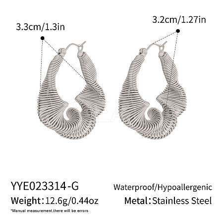 Twist 304 Stainless Steel Hoop Earrings LS-JE2678-2-1
