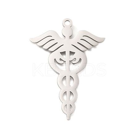 Anti-Tarnish 304 Stainless Steel Snake Pendants STAS-S150-02P-1