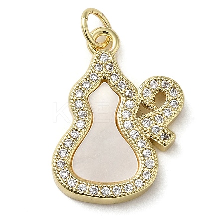 Brass Micro Pave Cubic Zirconia Pendants KK-Q808-19G-1