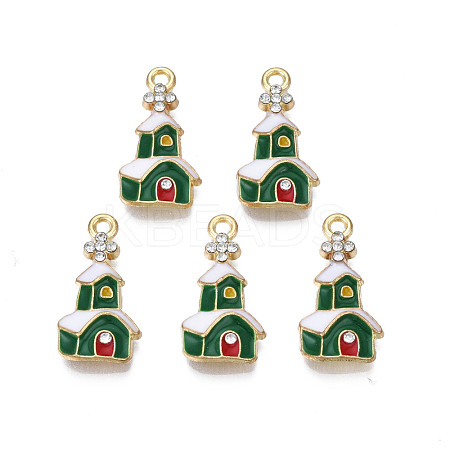 Rack Plating Alloy Enamel Pendants ENAM-N055-147B-1