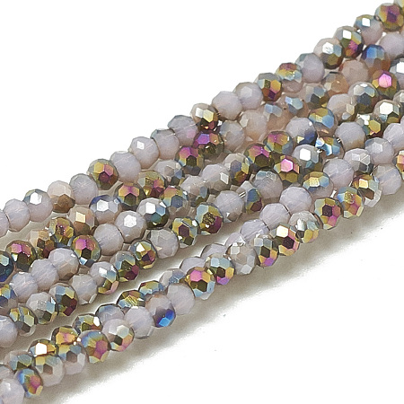 Electroplate Opaque Solid Color Glass Beads Strands EGLA-Q113-02-1