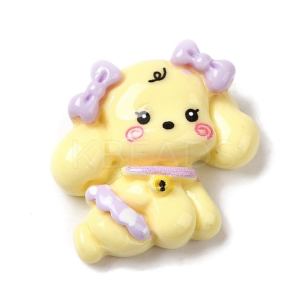 Opaque Resin Puppy Cabochons CRES-A056-01B-1