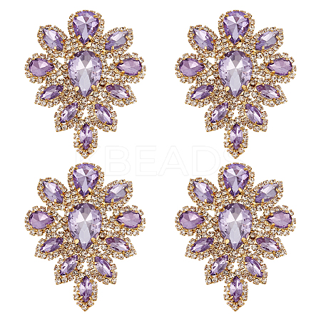 4Pcs Teardrop Shape Hotfix Rhinestone PATC-FG0002-25C-1