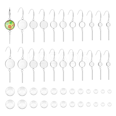 DIY Blank Dome Dangle Earring Making Kit DIY-UN0005-65-1