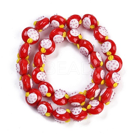 Handmade Lampwork Bumpy Beads Strands LAMP-Q002-02C-1