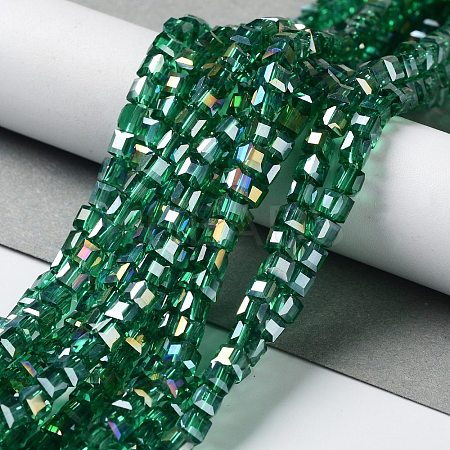Electroplate Glass Bead Strands EGLA-J028-4x4mm-AB14-1