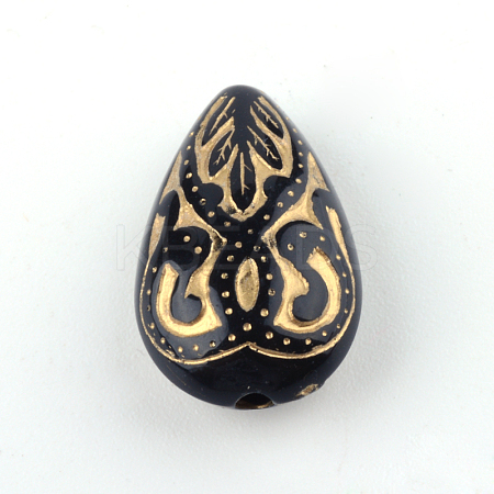 Teardrop Plating Acrylic Beads X-PACR-Q102-151B-1