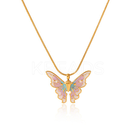304 Stainless Steel Enamel Pendant Necklaces FS-WG8DC4E-02-1