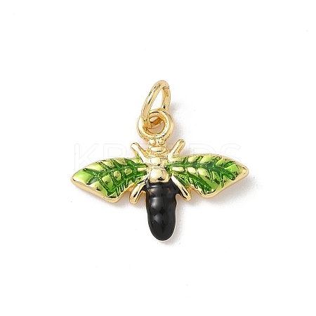 Insect Themes Brass Enamel Pendants KK-B155-01A-02G-1