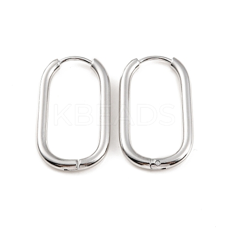 Non-Tarnish 304 Stainless Steel Oval Hoop Earrings EJEW-M218-02B-P-1